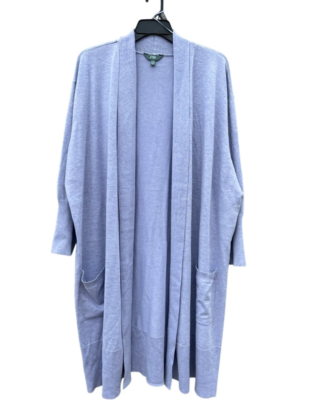Women’s Plus Light Periwinkle Open Front Long Cardigan Sweater 4X